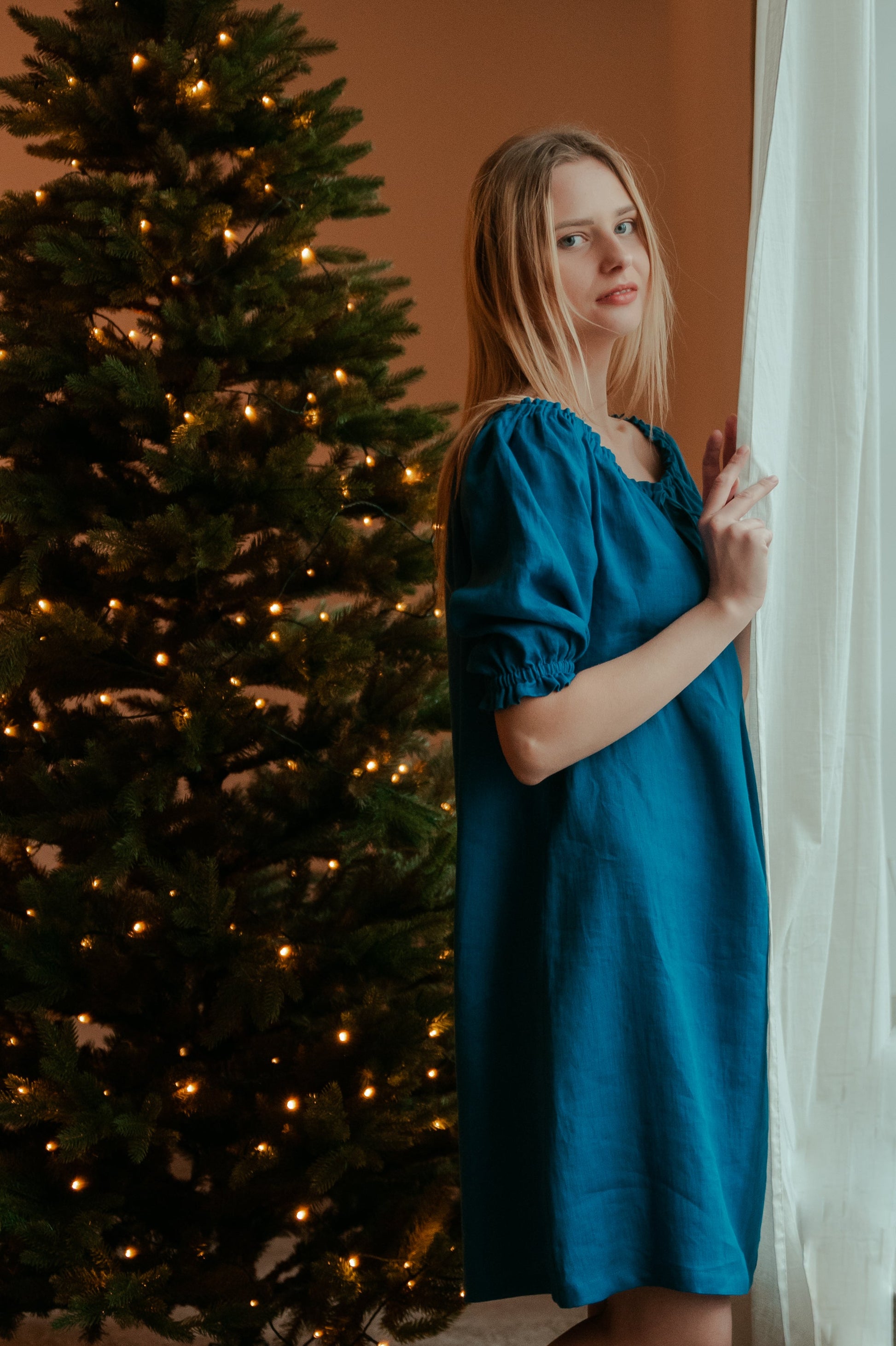 Linen Night Gown PEASANT Linen Night Gown PEASANT