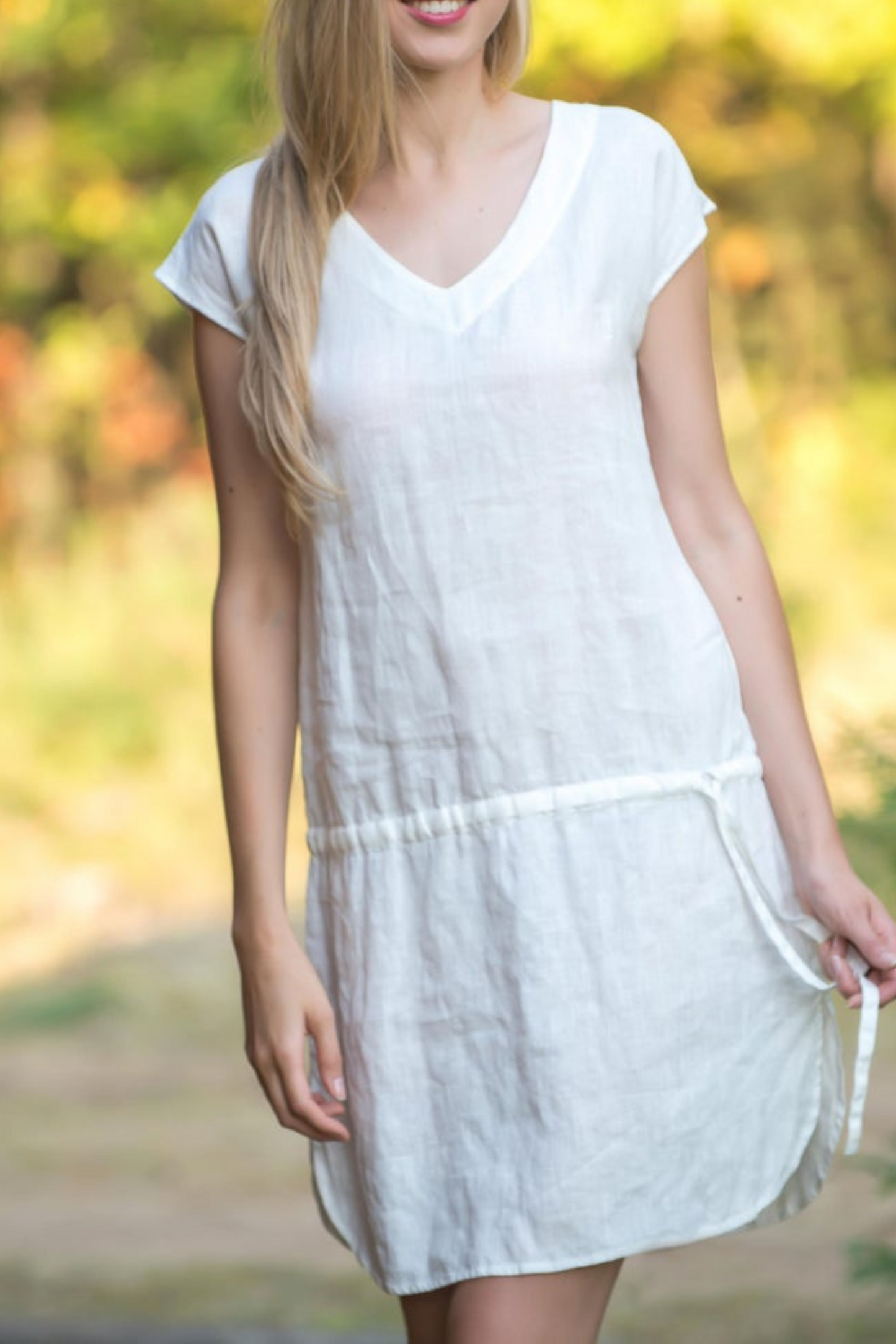 Linen Tank-Tunic EDEN with Drawstringed Waist