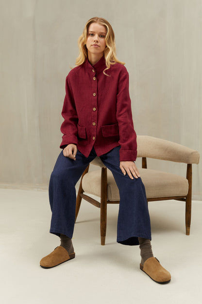 Short Jacket LUCA in Linen Wool Blend