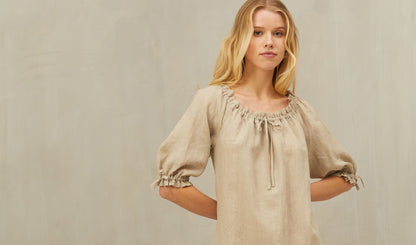 Linen Natural Gown PEASANT