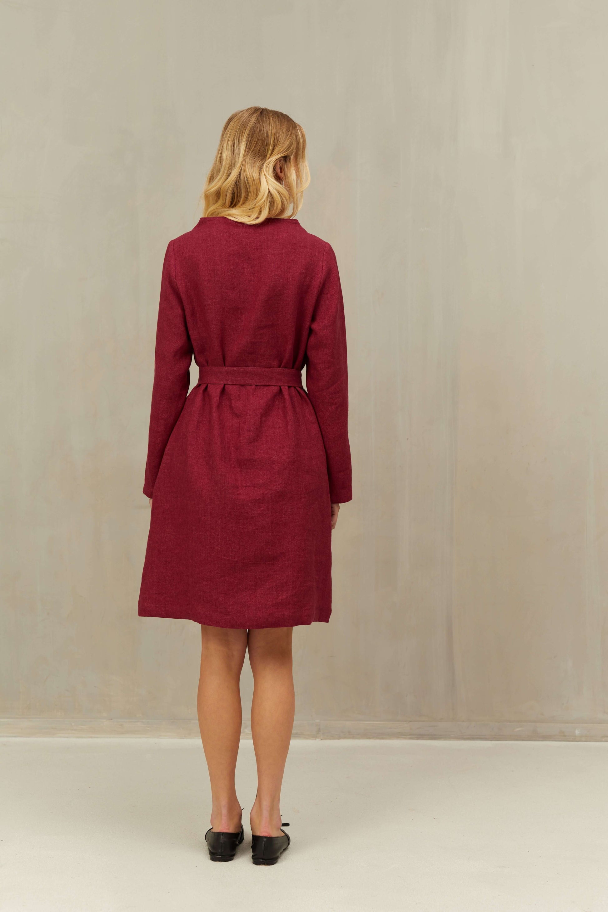Women's Linen & Wool Long Sleeve Dress VERA Women's Linen & Wool Long Sleeve Dress VERA