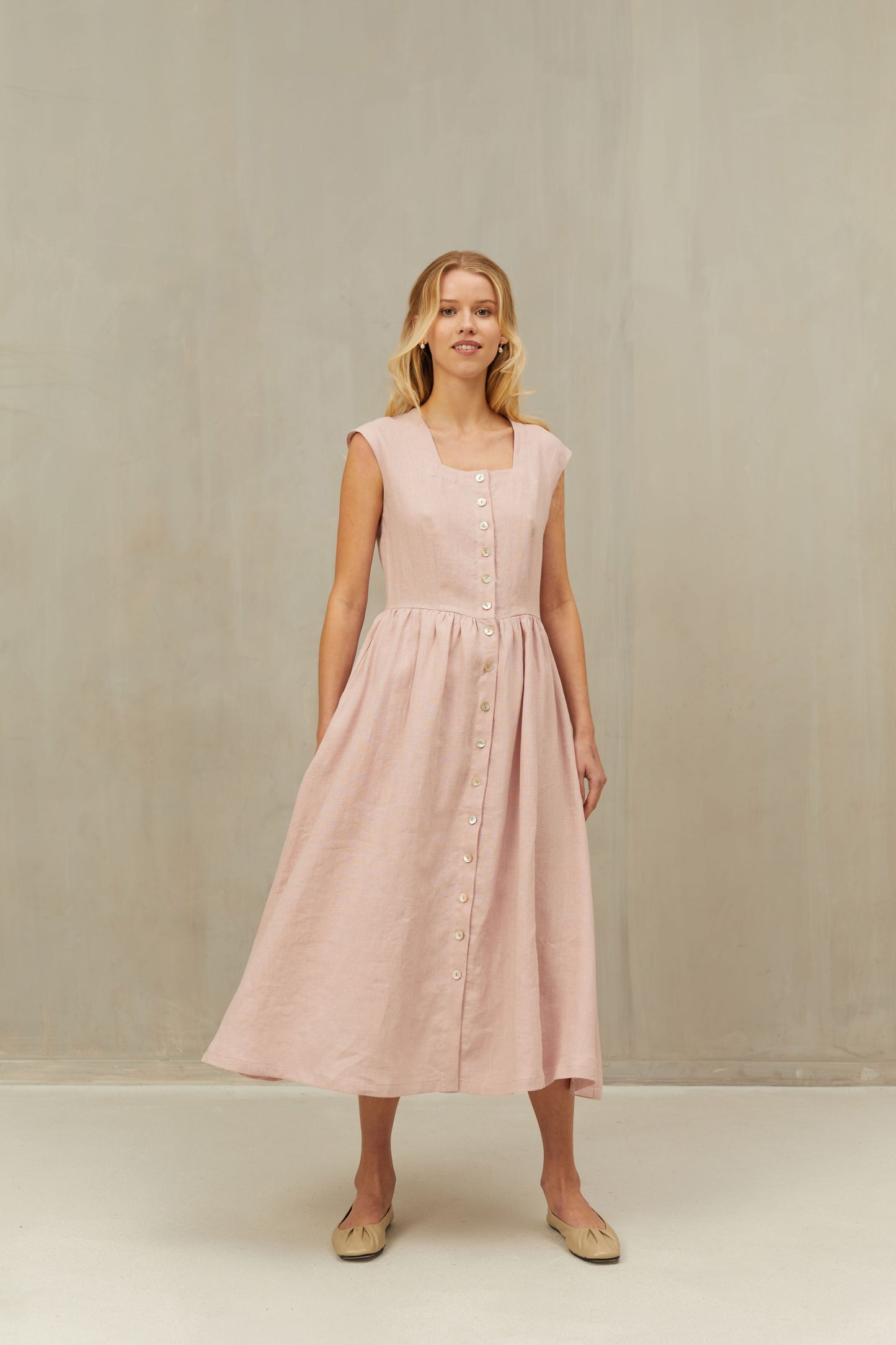 Linen Maxi Boho Dress JANE