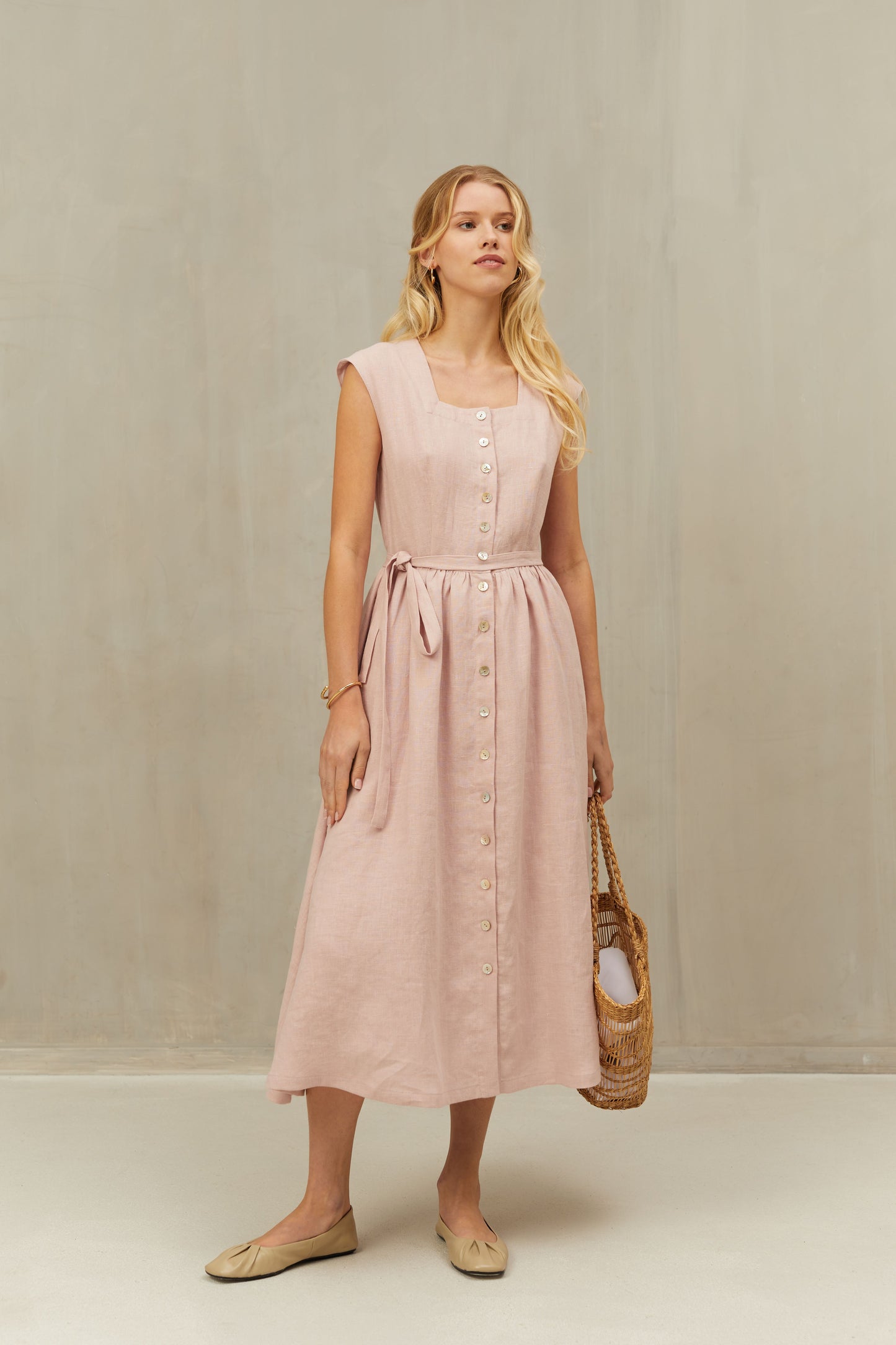 Linen Maxi Boho Dress JANE