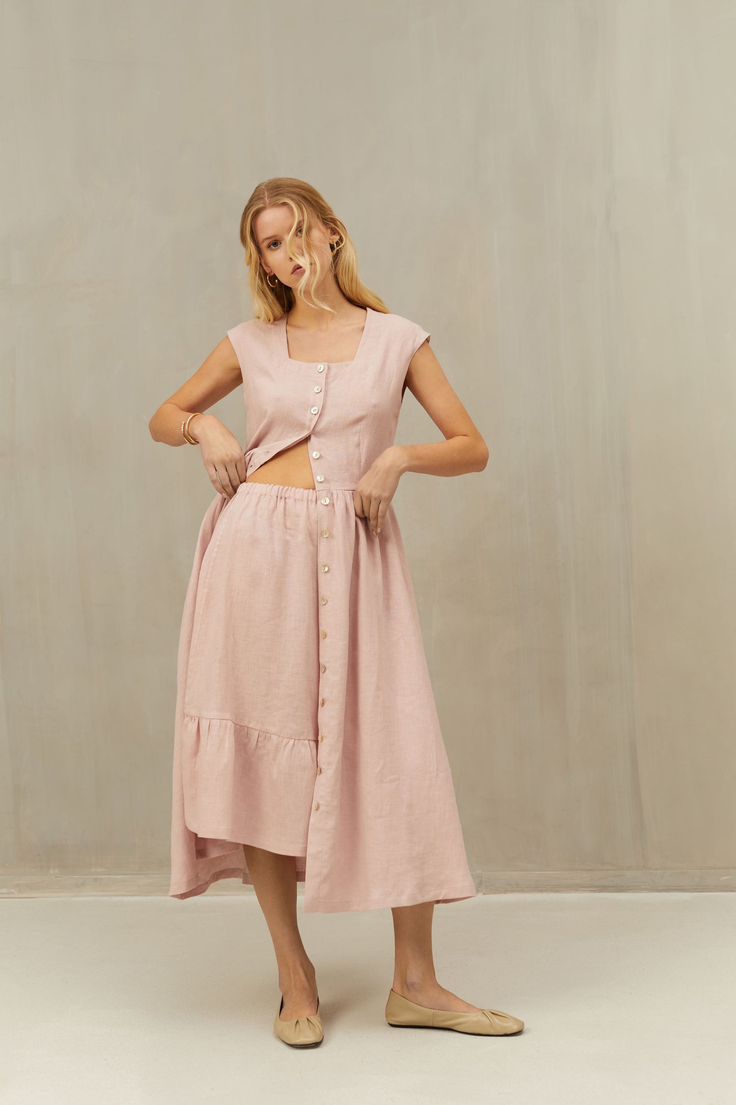 Linen Maxi Boho Dress JANE