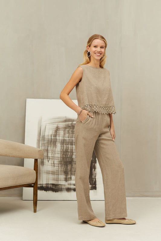 Linen Pants with Side Pockets