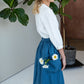 Linen Midi Skirt Melody with Big Pockets