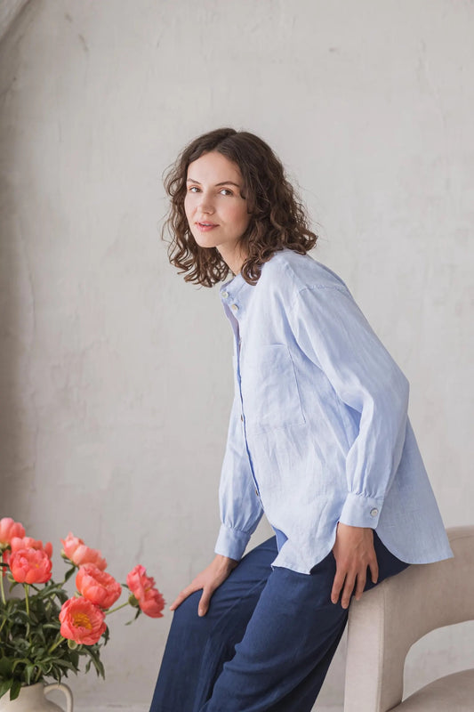Loose Linen Long Sleeve Shirt DALIA