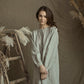 Linen Gown MARIA with Drawnwork on Front