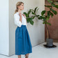 Linen Midi Skirt Melody with Big Pockets