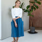 Linen Midi Skirt Melody with Big Pockets