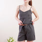 Linen Summer Pajamas CONSTANCE-2 with Shorts Drawstringed