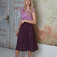 Linen Gathered Skirt Melody with Big Pockets in Various Colors