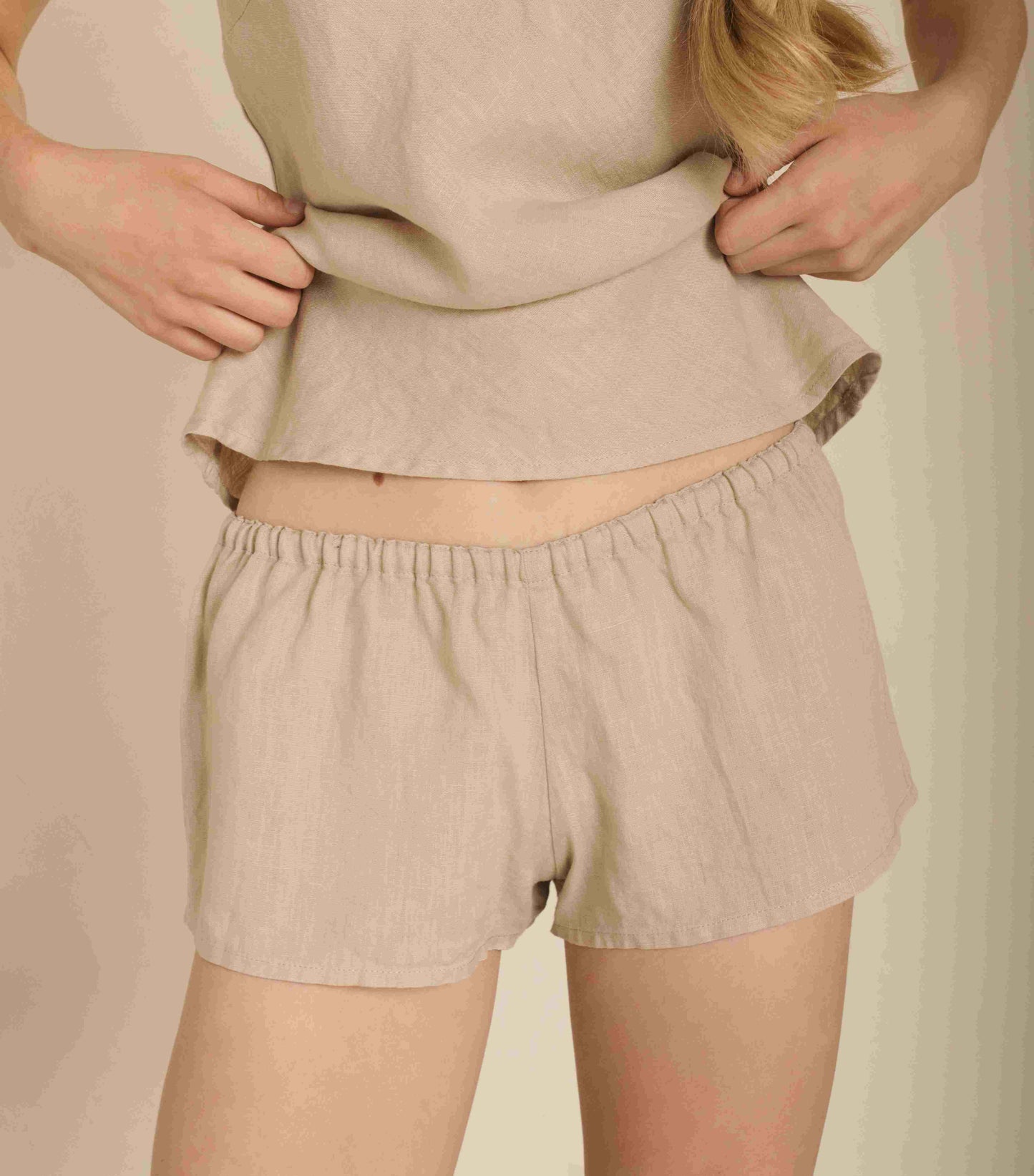 Pure Linen BOXER  Shorts  Low Rise/ Linen Sleep Shorts