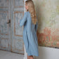 Linen Maxi Dress EMMA Longsleeve dress With Dropped Waist