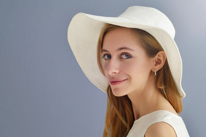Linen Summer Hat with Wide Brims