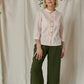 Linen Blouse with Peter Pan Collar in White