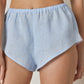 Linen French Knickers High Rise with Lace Back