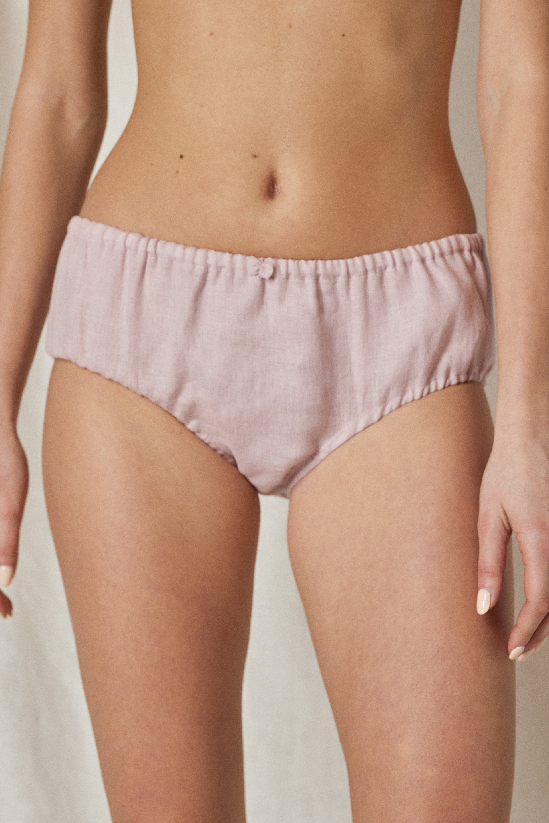 CHRISTINE - Organic Underwear, Lace Panties, Linen Panties - Undyed Linen