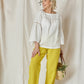 Linen Oversize Blouse BOHO with Lace