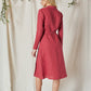 Linen Wrap Dress KEIRA with Collar