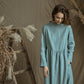 Linen Loose Dress DOMINIKA with High Neck