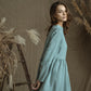 Linen Loose Dress DOMINIKA with High Neck