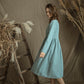 Linen Loose Dress DOMINIKA with High Neck