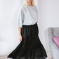 Linen Long Underskirt SANDRA with Bottom Frill and Lace