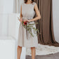 Linen Dress MILA with Open Back and Lace