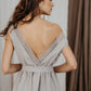 Linen Dress MILA with Open Back and Lace