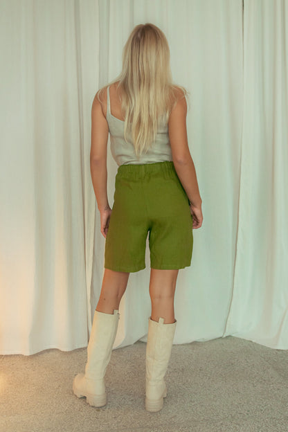 High Waisted Linen Shorts Maya