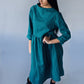 Linen Loose Dress DOMINIKA with High Neck