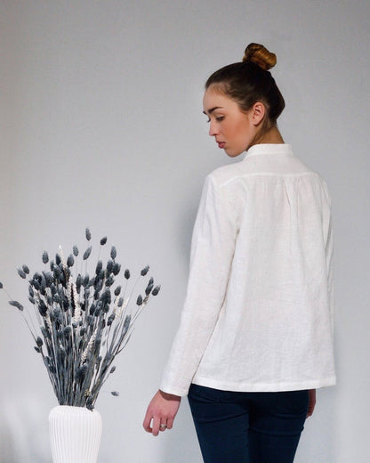 Linen White Longsleeve Shirt ANNA