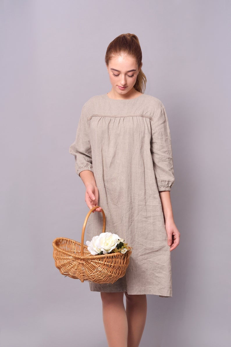 Linen Dress - Tunic VIRGINIA Natural