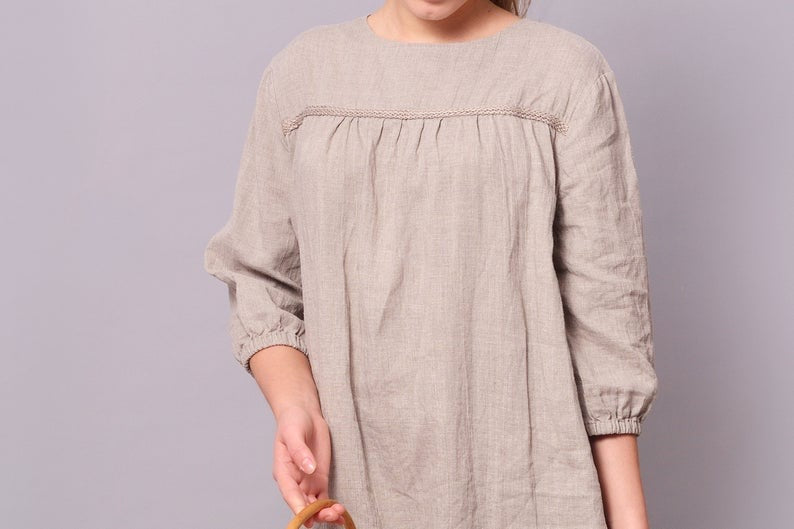 Linen Dress - Tunic VIRGINIA Natural