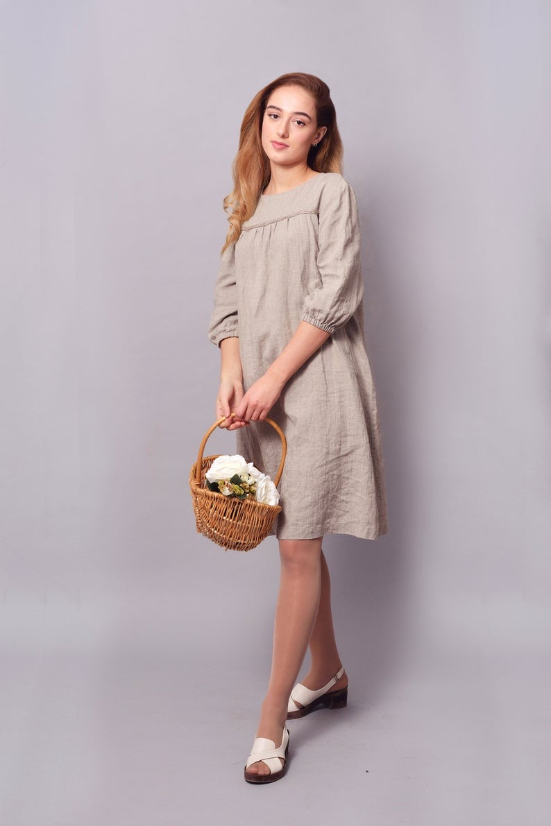 Linen Dress - Tunic VIRGINIA Natural