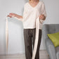 Linen Blouse ALINA With Belts/ Tunic V-neck Organic