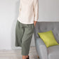 Linen Blouse AYA With High Neck