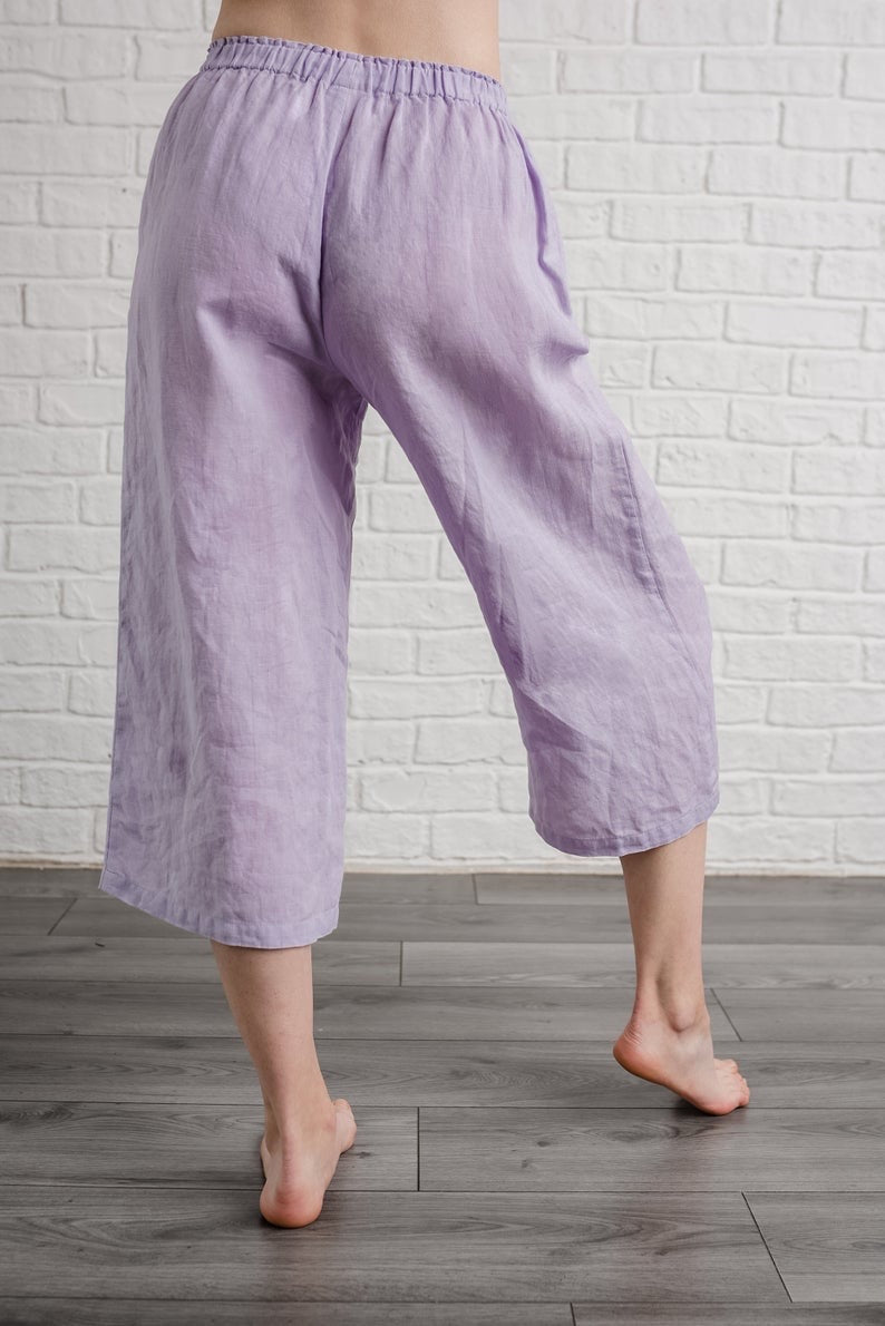 Linen Pajama Set For Women ISABELLA/ Cami and Cropped Wide Pants