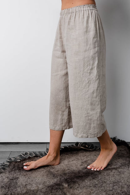 Linen Pajama Set For Women ISABELLA/ Cami and Cropped Wide Pants