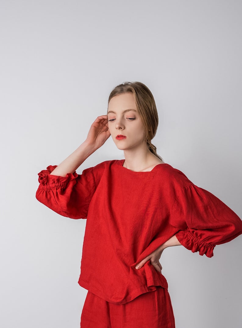 Linen Blouse SCARLET Oversize