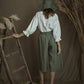 Linen Cropped Pants TORI in Midi Length