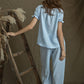 Linen Pajama Set FLORA - Luxury Loungewear for Her