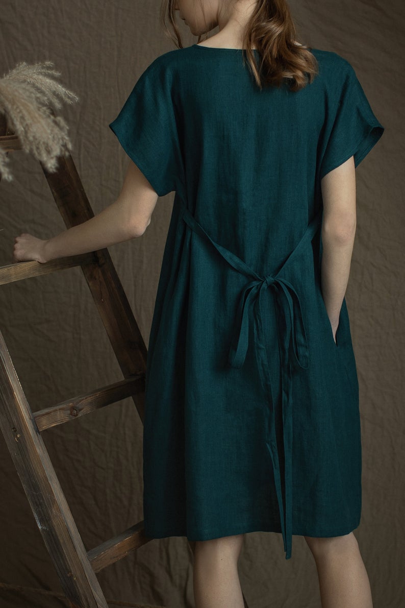 Linen WORK Dress Midi Length