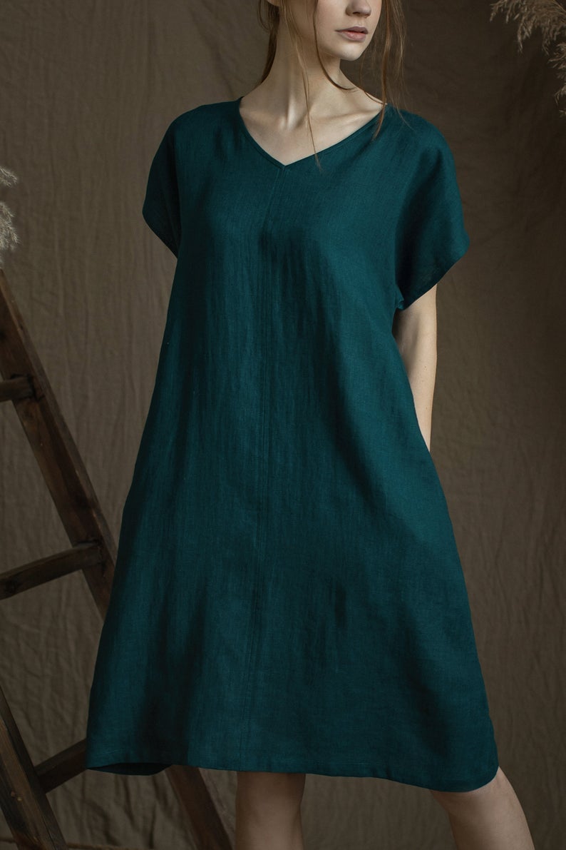 Linen WORK Dress Midi Length