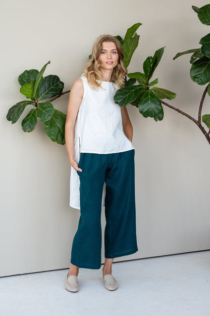 Linen Cropped Pants EDNA for Women