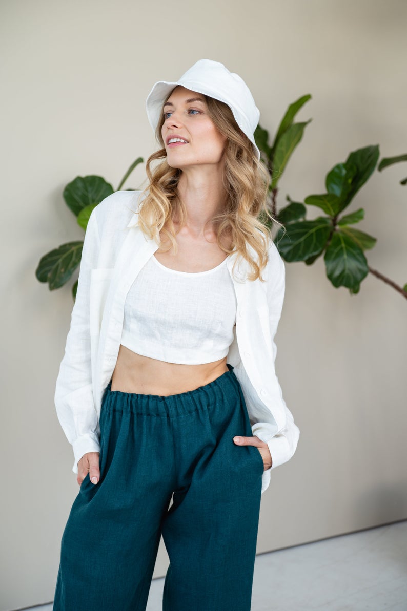 Linen Cropped Pants EDNA for Women