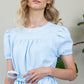 Linen Dress Virga with Puffed Sleeves