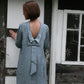 Linen Dress ALLEGRA With Open Back and Big Bow