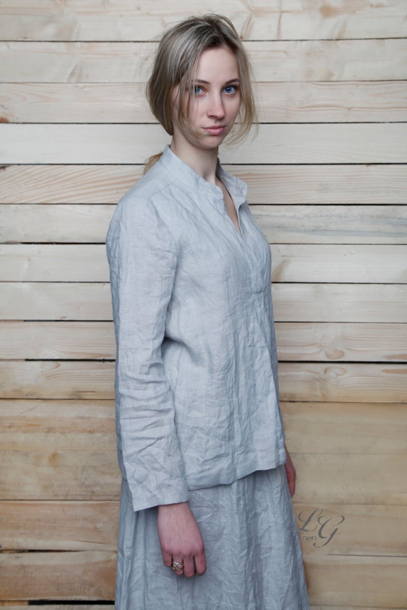 Linen White Longsleeve Shirt ANNA